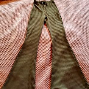 Olive green flare leggings